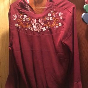 Floral bell sleeve shirt